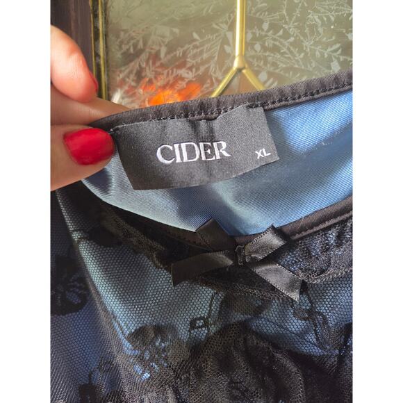 Cider Blue And Black Lace Dress Womens Size Extra Large Super Cute!! - Picture 3 of 5